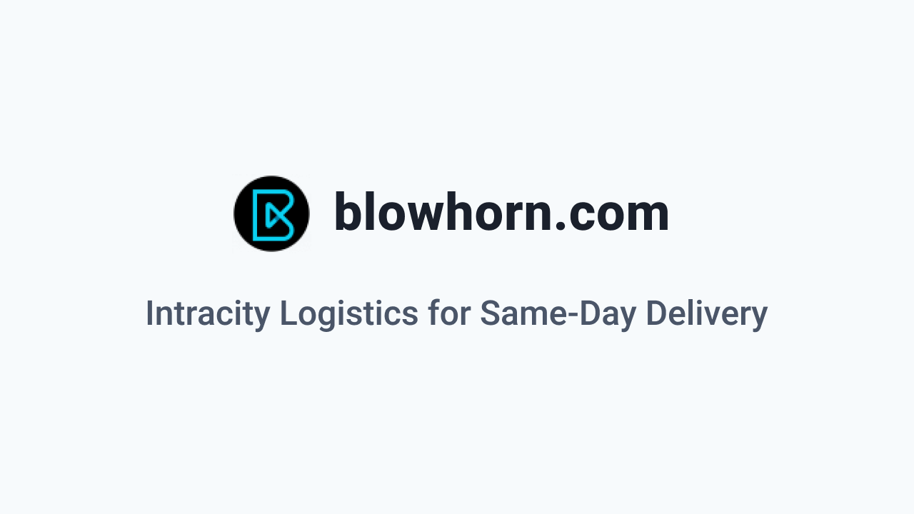 Blowhorn Blowhorn Intracity Logistics for SameDay Delivery